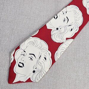 Vtg JOHN HENRY Men's Silk Necktie Tie MARYLIN MONROE Holiday
